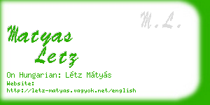 matyas letz business card